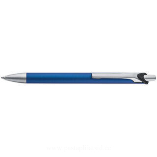 Metal ball pen with silver tip and pusher
